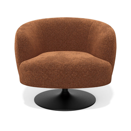 Sia Home - Draaibare fauteuil OSKA - getextureerd fluweel terracotta 77cm