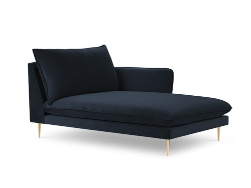 Cosmopolitan Design rechter chaise longue Vienna flueel, donkerblauw - 170x110x95cm