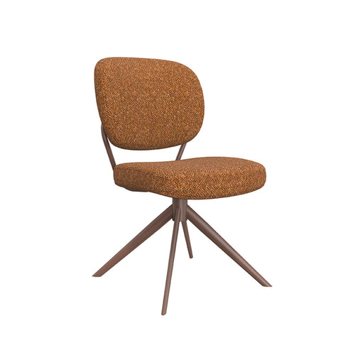 LABEL51 Eetkamerstoel Geneva - Oranje Bouclé - Draaibaar - Set van 2 - vtwonen shop