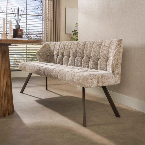 Giga Living Eetkamerbank Raster - Zand/Bruin - 180x60x80cm