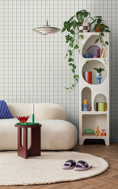 Sanders & Sanders behang ruiten beige, grijs en wit - 53 cm x 10 m - 640358
