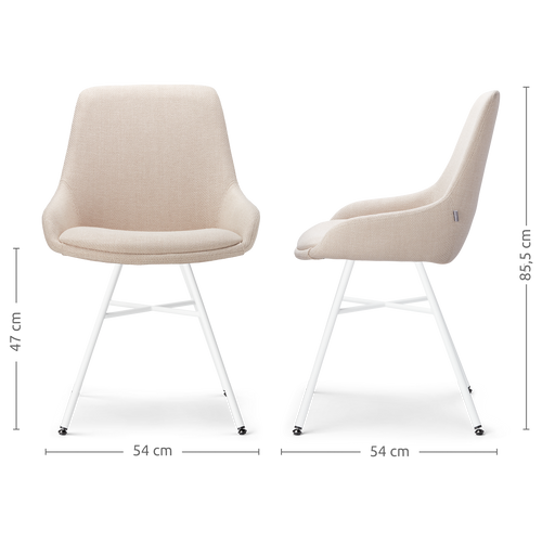 Nolon Noa-Isa Eetkamerstoelen Set van 2 - Beige - Wit - vtwonen shop