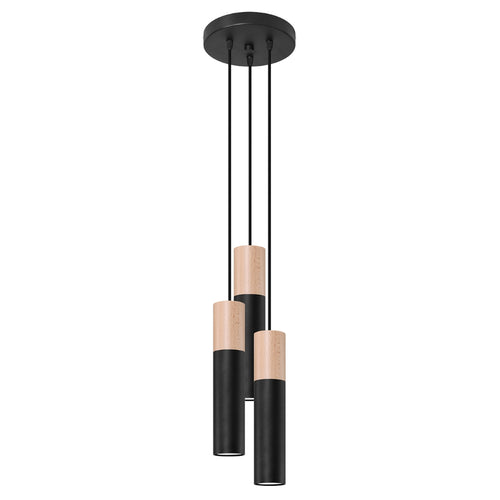 Sollux Lighting Hanglamp PABLO 3P zwart - 20x20x100cm