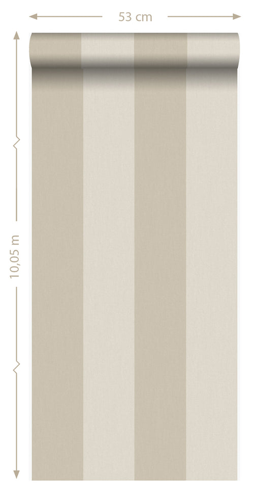 Origin Wallcoverings behang strepen donker beige - 53 cm x 10,05 m - 347016 - vtwonen shop