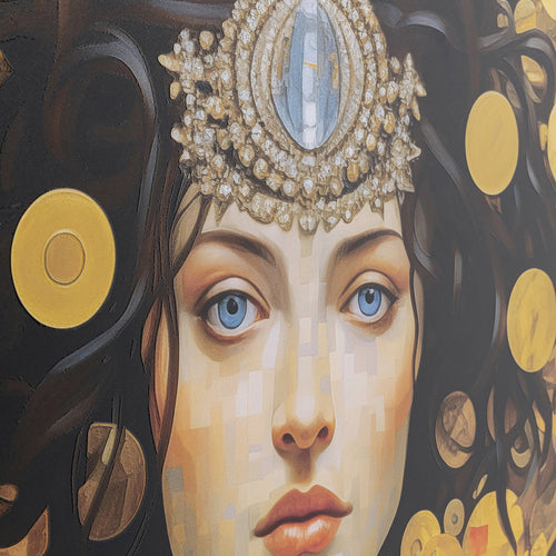 Kare Design Schilderij vrouw Art Nouveau 120x120cm