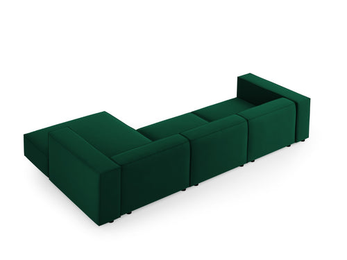 Cosmopolitan Design rechter hoekbank Arendal 4-zits, flueel, flessengroen - 166x284x70cm