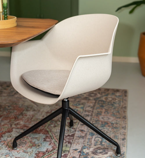 MaximaVida eetkamerstoel Cuyp XXL ecru buisframe poten- 2 stuks