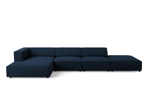 Cosmopolitan Design linker hoekbank Arendal 5-zits, chenille met ribbeleffect, koningsblauw - 166x341x70cm