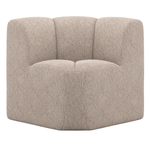 WOOOD eetbankje hoek met rugleuning Mojo - Wollig - Donkerzand - 83x83x83 - vtwonen shop