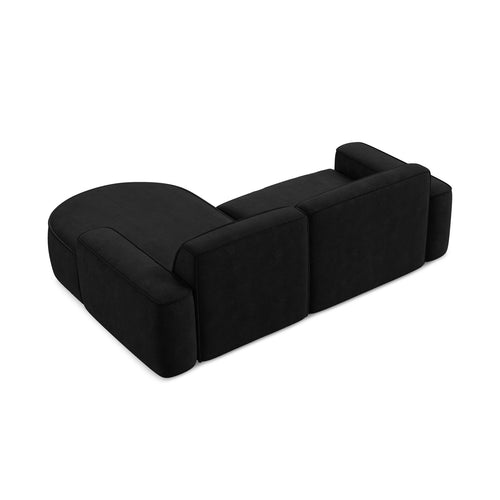 LaMiaSofa hoekbank rechts Melissa - chenille stof - zwart - 224x166x70