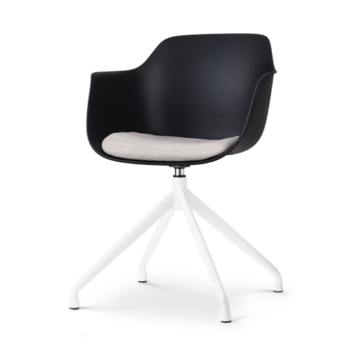 Nolon Nola-Liz Eetkamerstoel Zwart - Lichtgrijs - Draaibaar - Wit - vtwonen shop