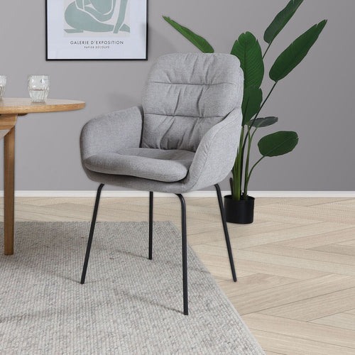 Nolon Nora-Mia Eetkamerstoel Grijs - met Armleuning - Zwart - vtwonen shop
