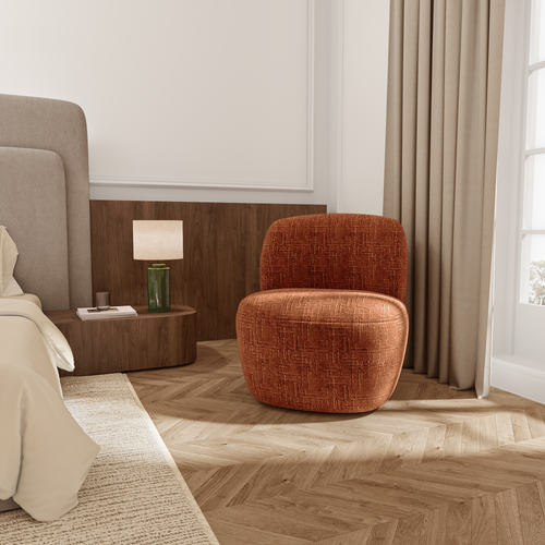 Premium Interiors - Draaistoel COMI - geweven fluweel terracotta 65cm
