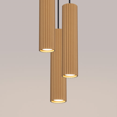 Sollux Lighting Hanglamp KARBON 3P goud - 19,5x19,5x108cm