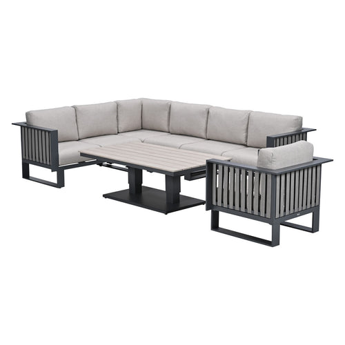 Garden Impressions Lounge dining set Gabon 6-delig - donker grijs