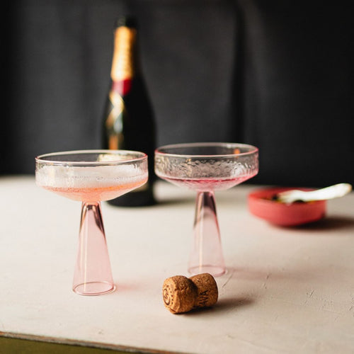 Brût Homeware Champagne Coupe roze, 2 sets van 2