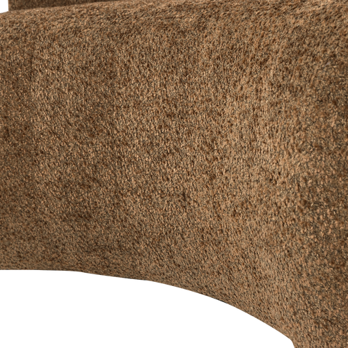 WOOOD eetbank halfronde hoek rug Mojo Base - Wollig - Honinggeel - 83x152x76
