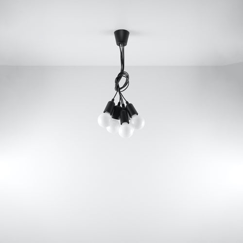 Sollux Lighting Hanglamp DIEGO 5 zwart - 25x25x90cm