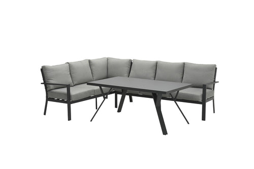Sergio lounge-diningset - 3-delig - links - carbon black -licht grijs - vtwonen shop