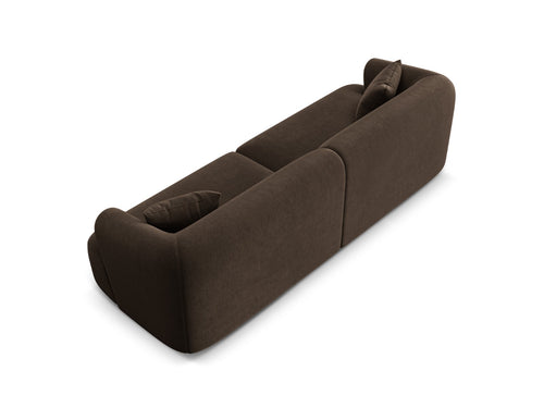 Cosmopolitan Design Modulaire bank Campi 4-zits, flueel chocolade - 90x255x70cm