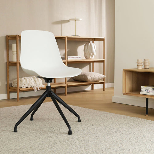 Nolon Nola-Pip Draaibare Eetkamerstoelen Wit - Zwart Onderstel - 2x - vtwonen shop