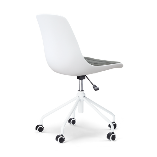 Nolon Nout-Liv eetkamerstoel wit met zeegrijs zitkussen - wit onderstel