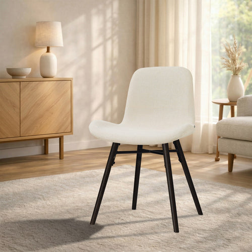 Nolon Nena-Fé Eetkamerstoel Cottonbeige - Zwart Houten Onderstel
