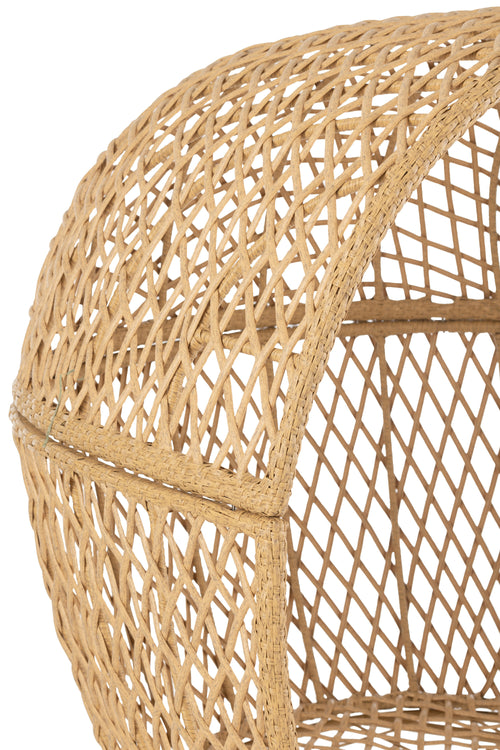 J-Line schommelstoel + kussen Zayo - metaal/riet - zwart - vtwonen shop