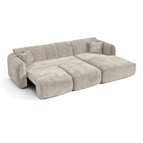 Premium Interiors - Rechthoekige hoekbank LOMI - gewaafd fluweel mol 274cm