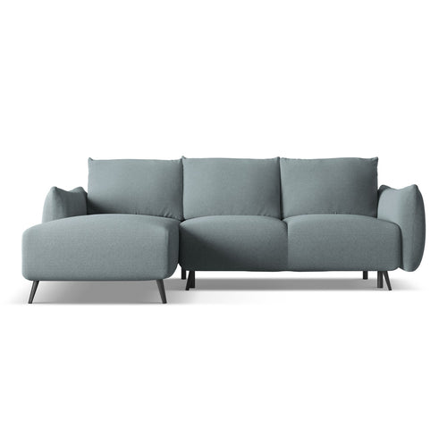 LaMiaSofa hoekbank links Genova - chenille stof - jeans - 242x162x86