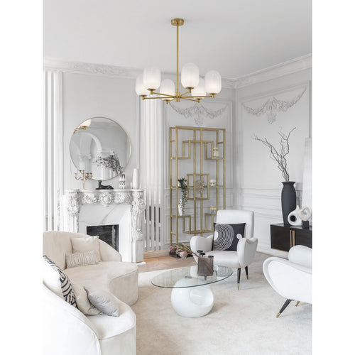 Nova Luce BALOR Hanglamp met meerdere armen, wit, messing goud, LED G9 6x5W
