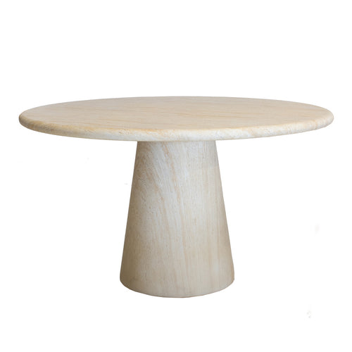 DÉJA Living Eettafel Brunn Rond - Travertin - 130x130x76cm - vtwonen shop