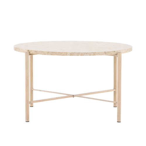 Nest living Thora Ronde Bijzettafel met Stenen Blad - Beige - Ø 40cm - vtwonen shop