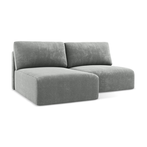 LaMiaSofa hoekbank links Ostia - chenille stof - grijs - 210x149x79