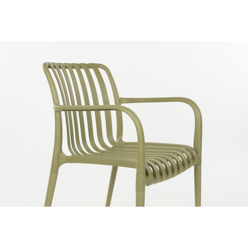Housecraft Living Amae Tuinstoel Armleuning Kunststof Groen - Set van 4
