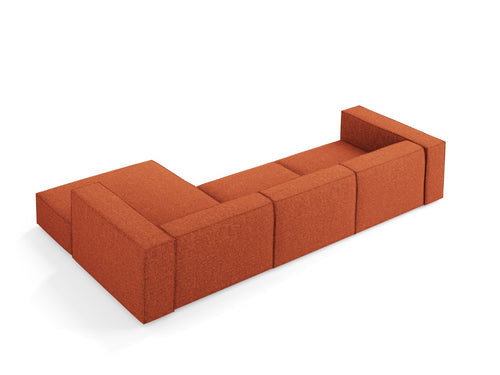 Cosmopolitan Design rechter hoekbank Arendal 4-zits, chenille, terracotta - 166x284x70cm