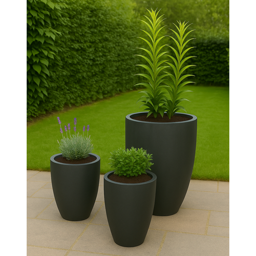 Flourify plantenbak - Fibreclay/vaas - set van 3 - 34 / 44 / 54 cm - vtwonen shop