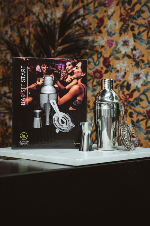 Leopold Vienna - Cocktail set Start 3-delig (cocktail shaker, jigger/pipet, zeef/strainer) cadeau giftset - vtwonen shop