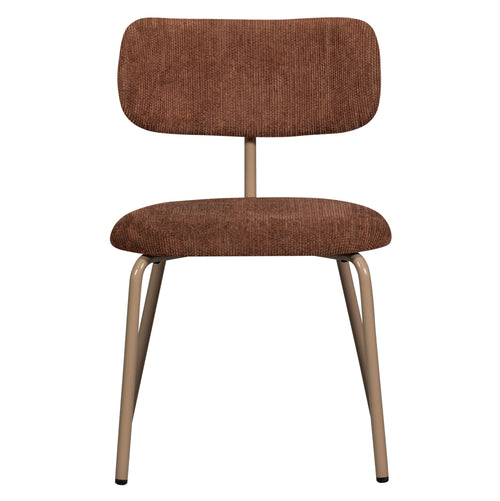 WOOOD eetkamerstoelen Travis - Polyester - Bruin - Set van 2