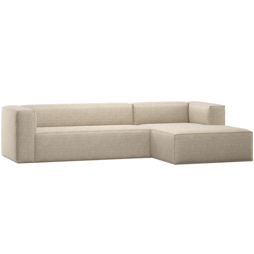 WOOOD hoekbank rechts Bean - Melange - Beige - 73x305x175