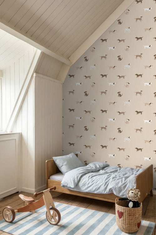 ESTAhome behang honden beige - 50 x 900 cm - 132019