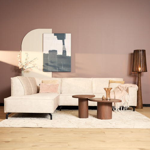 MySofa 2,5-zits Hoekbank Floris - Links Beige Velvet - 285x210x82cm