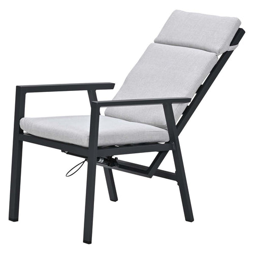 Garden Impressions Kasper tuinstoel verstelbaar donker grijs - 4 stuks