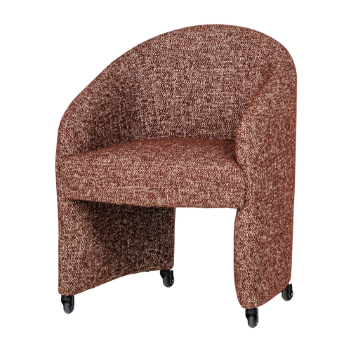 WOOOD eetkamerstoel met wielen Cordo - Melange - Roestbruin - 83x64x64