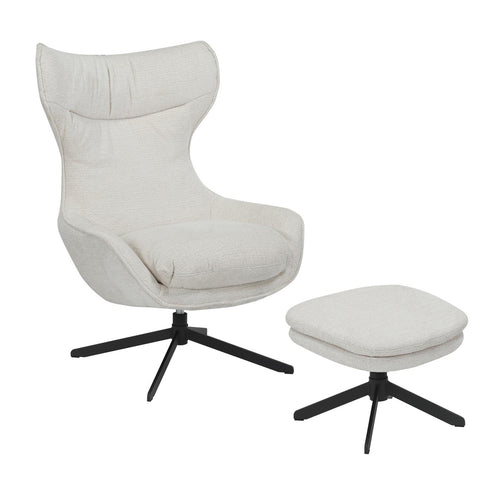 Starfurn Fauteuil Olivia - Off White Stof - 77x85x108cm