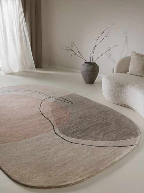 benuta wollen vloerkleed Shape - veelkleurig - 160x230 cm