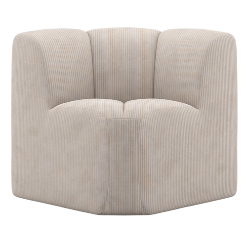 WOOOD eetbankje 84 cm met rugleuning Mojo - Ribstof - Ecru