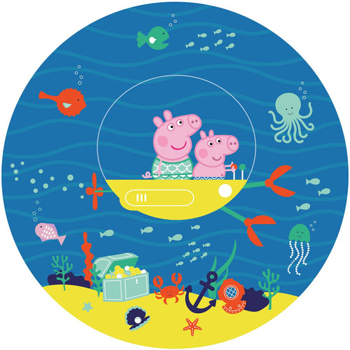 Sanders & Sanders zelfklevende behangcirkel Peppa Pig blauw en geel - Ø 70 cm - 601297