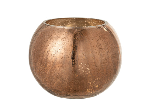 J-Line windlicht Bol Craquelé Parel Effect - glas  - bruin - large