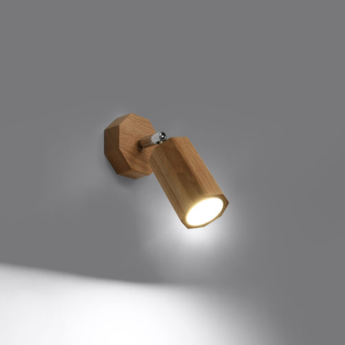 Sollux Lighting Wandlamp ZEKE eik - 8x19,5x17,5cm